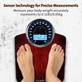 thumbnail image 5 of EILISON Highly Advance 2-in-1 Digital & Analog Weighing Scale for Body Weight-400lbs, 4 High Precison GX Sensor Accurate, Thick Tempered Glass, Extra Large Display(Red), 5 of 7