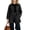 Black, variant on Oversized Mid Long Trench Coats for Women Plaid Lined Button Up Windbreaker Jacket with Belt