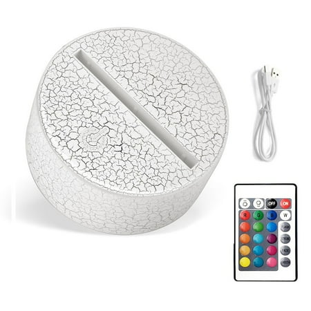 

3d Led Colorful Night Light Base with Remote Control Crack Pattern Usb Base Lighting Accessories