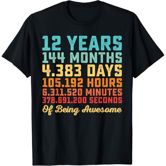 12 Years Old Birthday Quote Funny 12th B-day Math Lover T-Shirt mens t shirt,black,women,funny,misfits,men,journey