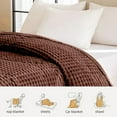 thumbnail image 4 of Bxaolu Cozy Fleece&nbsp;Throw Blanket for Couch, Soft Fuzzy Plush Cozy Throw Gifts Blanket for Women, Blanket for Sofa Office. 39.37×59in, Coffee, 4 of 6