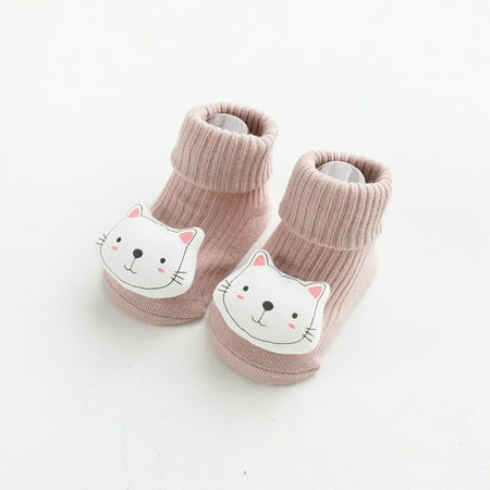 

Akiihool Baby Girl Booties Baby Boys Girls Booties Stay On Socks Non Skid Soft Sole Winter Boots for Baby Girls (E XS )