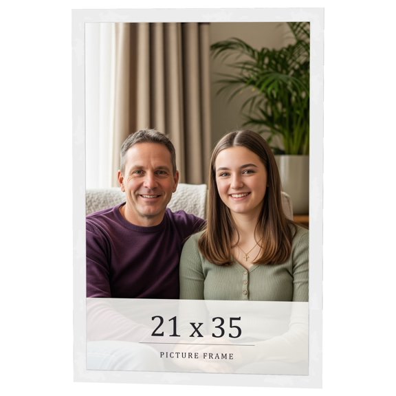 21x35 Frame White Real Wood Picture Frame Width 0.75 inches | Interior Frame Depth 0.5 inches |