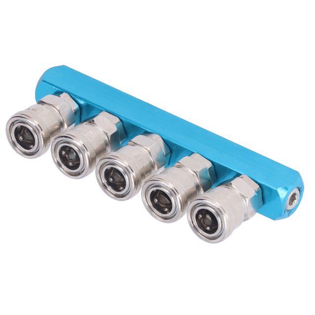 Multiple Way Manifold Block, Stainless Steel Bead Air Distribution Blocks Airtightness G1/4 Thread Standard Sizes For Automation Equipment SML-2,SML-3,SML-4,SML-5,SML-6