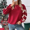 thumbnail image 6 of LEBONYARD Women's Trendy Round Neck Solid Colored Long Sleeve With Chic Bow Detail Comfortable Warm Fitting Christmas Ladies Pullover Sweaters, 6 of 9