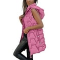 thumbnail image 3 of Kaondbfi Women's Outerwear Vests, Long Puffer Vest Quilted Hooded Vests Button Down Sleeveless Jacket Casual Zip Up Padded Jacket Winter Coat Winter Coat for Women, 3 of 6