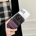 thumbnail image 3 of Mantto Puffer Case for iPhone 13 Pro Max, Fashion 3D Down Jacket Double Colors PU Leather Case for Women Men, Shockproof Anti-Scratches Lens Protection Phone Cover - Purple, 3 of 8
