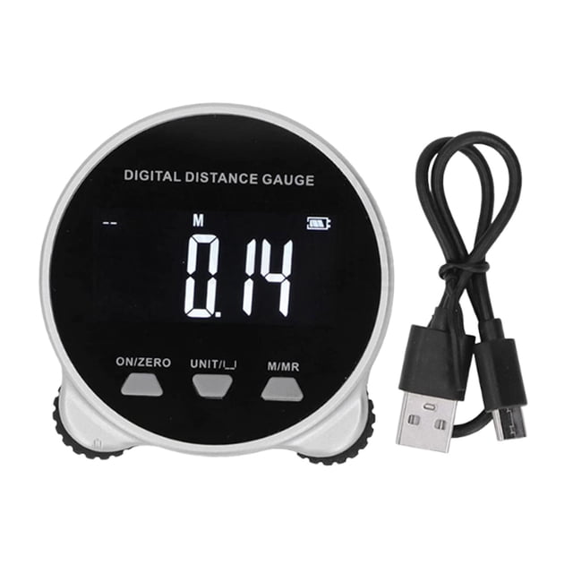 Cinta métrica electrónica, herramienta de medición, regla de rodillo multifunción, regla digital para costura cilíndrica circular, regalo para papá Negro