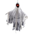 thumbnail image 1 of Fantasma colgante de Halloween con cadenas de ojos rojos LED Scary Creepy Flying Skull Ghost Control Abanopi Blanco, 1 of 7