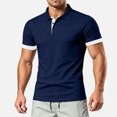 thumbnail image 3 of Yungyresw Polo Shirt for Men Slim Fit Short Sleeve Polo Contrast Trim Button Placket T-Shirt for Summer Wear Casual, 3 of 7