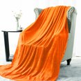 thumbnail image 4 of PiccoCasa Plush Flannel Fleece Throw Twin Full Queen King Bed Blanket Orange 65" x 90", 4 of 8