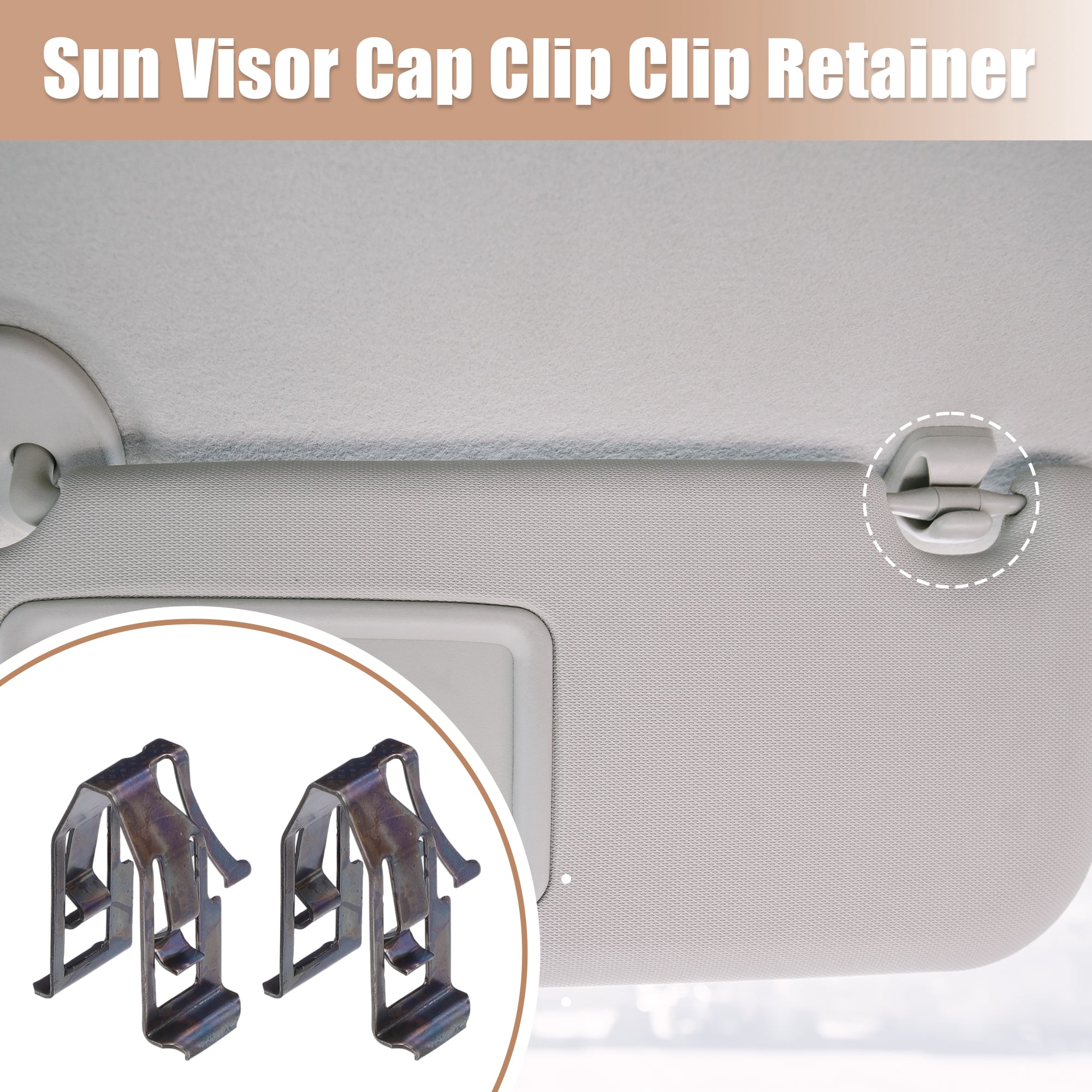 Unique Bargains 2Pcs Black Iron Sun Visor Cap Clip Retainer No.74336-52010 for Toyota
