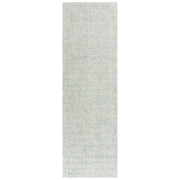 Alora Decor London 2'6" x 10' Solid Green/Gray/Rust/Blue Hand-Tufted Area Rug