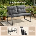 thumbnail image 5 of Patio Furniture Set on Sale, Asofer 4-PCS Outdoor Rocking Bistro Set with Loveseat, for Backyard, Poolside, Porch, Grey, 5 of 9