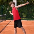 thumbnail image 5 of TIREOW Boys Athletic Tank Tops Solid Color Sleeveless Crew Neck Vest Summer Lightweight Stylish Breathable Workout Shirts, 5 of 7