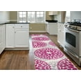 thumbnail image 2 of Modern Floral Circles Pink 2' x 7.2' Runner Rug, 2 of 5