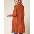 thumbnail image 4 of Made by Johnny Women's Essential Long Sleeve Solid Open Front Long Knited Cardigan Sweater with Pocket for Women S RUST, 4 of 6