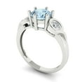thumbnail image 2 of Three-Stone Engagement Ring for Women - 1.72ct Natural Aquamarine in 14K White Gold Promise Ring, 2 of 6