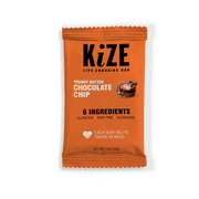 KiZE Life Changing Bar, Peanut Butter Chocolate Chip, 6 ingredients, Dairy Free, Gluten Free, 1.5oz Bar (10 count)