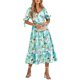 thumbnail image 1 of Womens Wrap V-Neck Flowy Midi Long Dress Lace-Up Puff Half Sleeve Bohemian Floral Print Ruffle Hem A-Line Swing Dresses Purple XL, 1 of 4