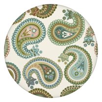 Round Tablecloth 44 Inch with Elastic Edge, Waterproof Oxford Fabric, Paisley Design, Durable and Wipe Clean for Indoor or Outdoor