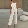 thumbnail image 6 of Hvot&aat Strapless Jumpsuits for Women One Piece Straight Leg Suit Pants Dressy Sleeveless Bandeau Formal Romper, 6 of 7