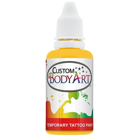 Custom Body Art 1-Ounce Yellow Temporary Airbrush Tattoo Body Art Paint Alcohol Based