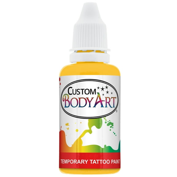 Custom Body Art 1-Ounce Yellow Temporary Airbrush Tattoo Body Art Paint Alcohol Based