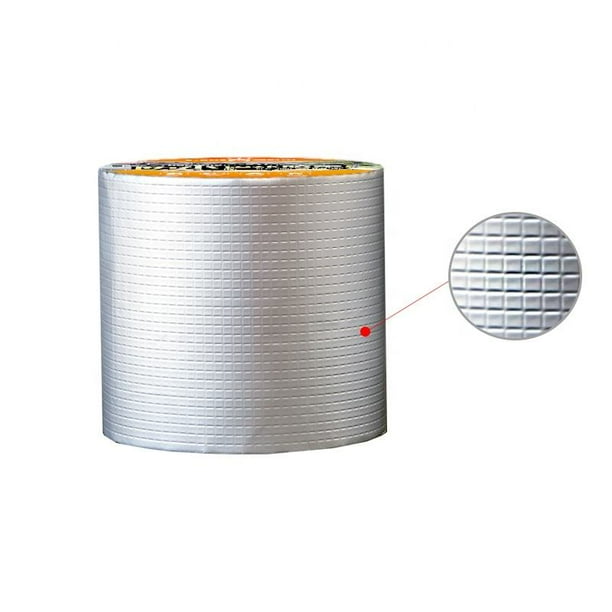 Cinta de reparación de fugas impermeable para exteriores, cinta de butilo de aluminio de 6 x 33 pies, parche permanente a prueba de fugas para todo tipo de clima, resistente a los rayos UV
