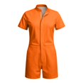 thumbnail image 4 of XIAONU Zip Front Short Sleeve Romper Jumpsuit For Men Stand Collar Relaxed Fit Casual Short Outfit, 4 of 4