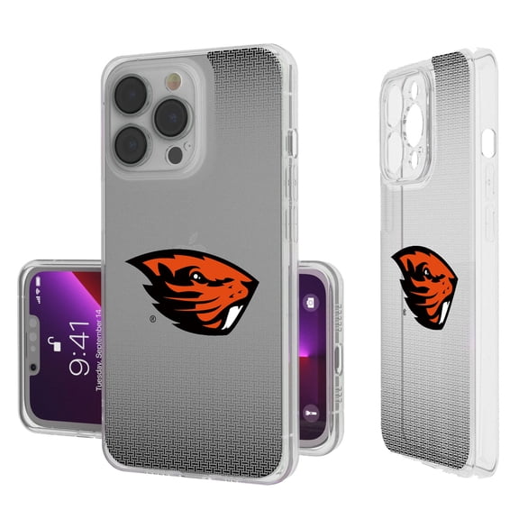 Oregon State Beavers Linen Logo iPhone Clear Case
