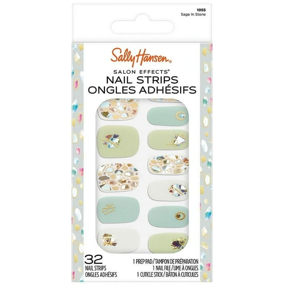 Sally Hansen Salon Effects Nail Strips, Sage In Stone 1.0 set Pack of 3