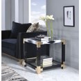 thumbnail image 1 of Acme Furniture 81002 Lafty - Table d'Appoint Blanc Brossé & Verre Clair, 1 of 4