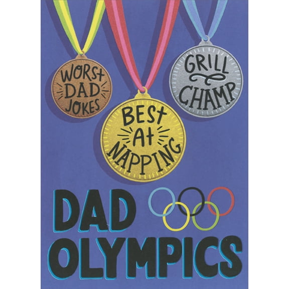 Designer Greetings Dad Olympics: Medals for Jokes, Napping and Grilling Funny / Humorous 3D Pop Up Father's Day Card for Husband