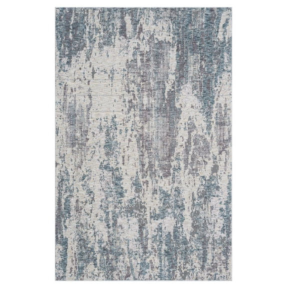 Harlow Hill Alison Ray Abstract Indoor Polyester Area Rug, Gray/Blue, 5' x 8'
