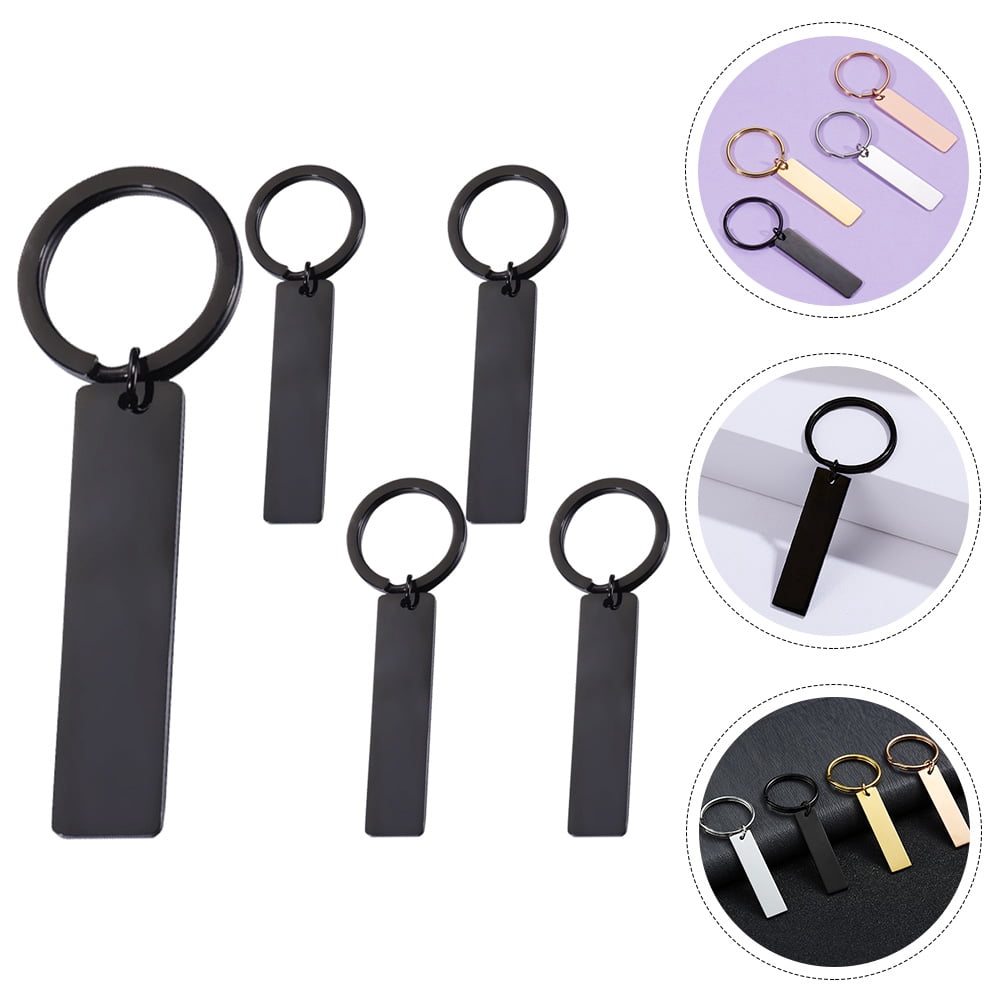 WORGEOUS 25 pcs  Blank Stainless Steel Key Chain Blank Keychain Blank Key Ring Key Tags For Number Tag