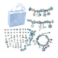 thumbnail image 1 of Kit de pulseras con dijes para niñas, kit de fabricación de joyas de 66 piezas con cuentas de pulsera, dijes, fabricación de joyas y manualidades con caja de regalo azul, 1 of 5