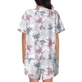 thumbnail image 3 of Bingfone Lilies Flowers Print Pajamas Sets for Women Soft Short-Sleeved Pjs with Lounge Shorts Two Piece Sleepwear, 3 of 8