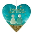 thumbnail image 2 of Hot Sale! Friendship Lasts Forever Love Pendant G-Heart Shaped Sea Glass Decoration Handmade Sea Glass Ornaments Souvenir Christmas Decoration For Friends, 2 of 6
