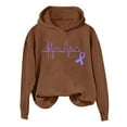 thumbnail image 3 of Women's And Winter Fashionable Cancer Line Printed Hooded Sweatshirt Pullover Hoodie Long L Zip up Hoodie for Women Athletic Hoodies Women Size Large Womens Hoodie Long Zip up Sweatshirt Women, 3 of 3