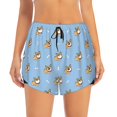 thumbnail image 4 of Lsque Cute Cartoon Corgi Printed Women's Running Shorts with Liner Pockets,Elastic Quick Dry Workout Athletic Gym Yoga Shorts,Womens High Waist Shorts-Large, 4 of 9