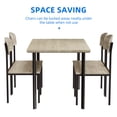 thumbnail image 5 of Dextrus 5 Piece Dining Set, Modern Wood Metal 42" Rectangular Table and 4 Chairs,Kitchen Breakfast Furniture-Light Brown, 5 of 8