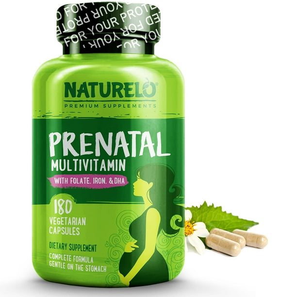 Prenatal Multivitamin with Folate, Iron, and Vegan DHA 180 Capsules
