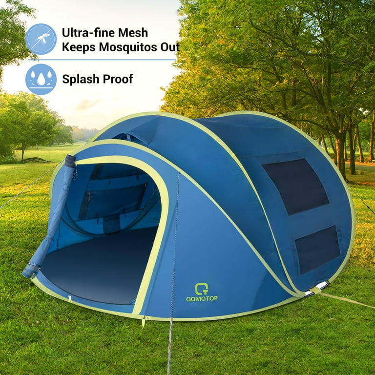 QOMOTOP Instant Tent 4-Person Camp Tent, Automatic Setup Pop Up