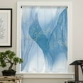 thumbnail image 4 of Navy Blue Ombre Marble Semi Sheer Curtains Drapes for Living Room,Bedroom,French Doors Window 72 Inches Long,Yellow Modern Geometric Abstract Art Rod Pocket Chiffon Curtain Drapery Voile Drape Panel, 4 of 6