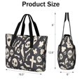 thumbnail image 3 of Tote Bag for Women - Black Halloween Spooky Elements Shoulder Bag - Large Utility Work Duffle Bag with Zipper Handbag for Travel, Work, Sprots, 3 of 5
