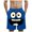 Blue, variant on Mens Board Shorts Funny Face Frint Drawstring Elastic Waist Beach Shorts Summer Casual Resort Stretch Beachwear(Blue,3XL)