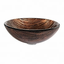 KRAUS Nature Series Round Brown Glass Vessel Bathroom Sink, 17 inch
