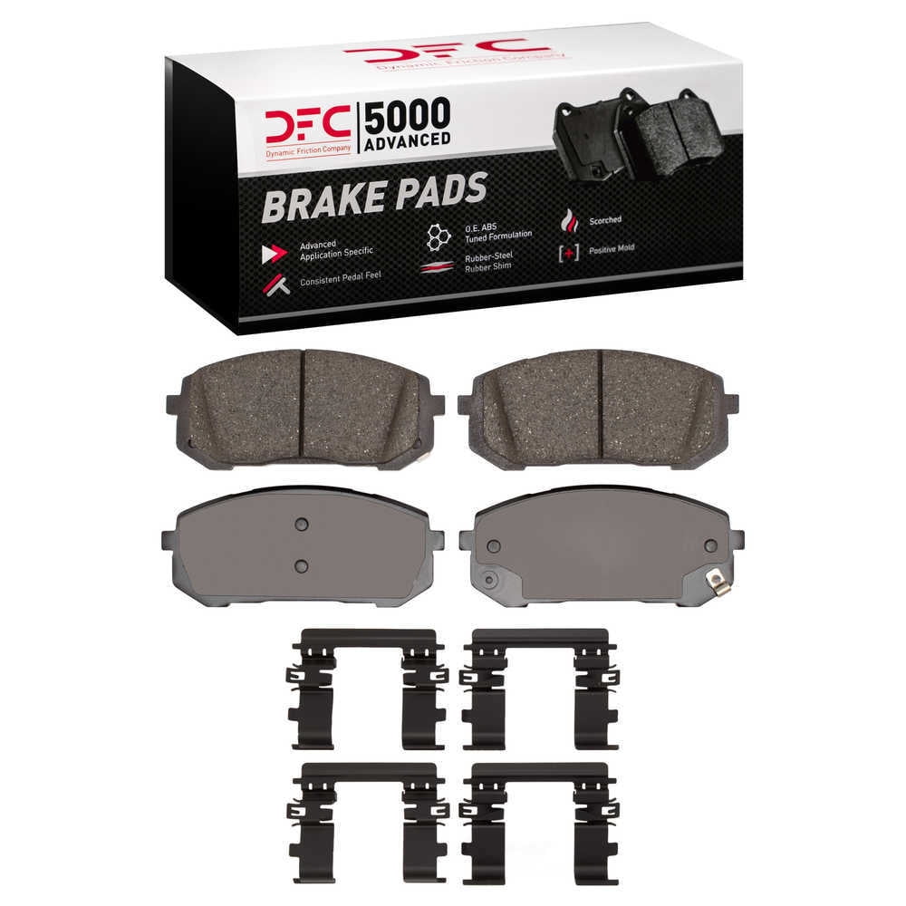 Dynamic Friction Company 1551-2400-01 DFC 5000 Advanced Brake Pads - Ceramic and Hardware Kit - OE