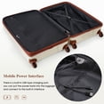 thumbnail image 5 of POWANLI 3Pcs Luggage Set, 20" Suitcase with USB Port,Carry-on Luggage with Cup Holder, ABS+PC Hard Shell Luggage with Spinner Wheels Beige+Brown, 5 of 10